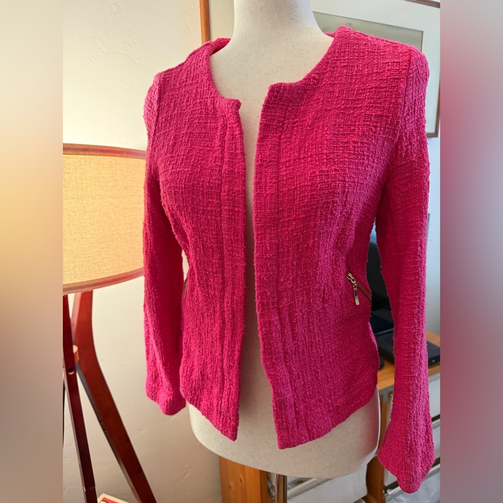 Source Unknown Pink Textured Blazer